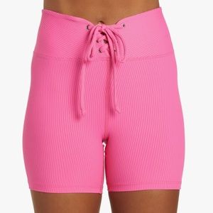 Pink Year of Ours Football Biker Shorts Small